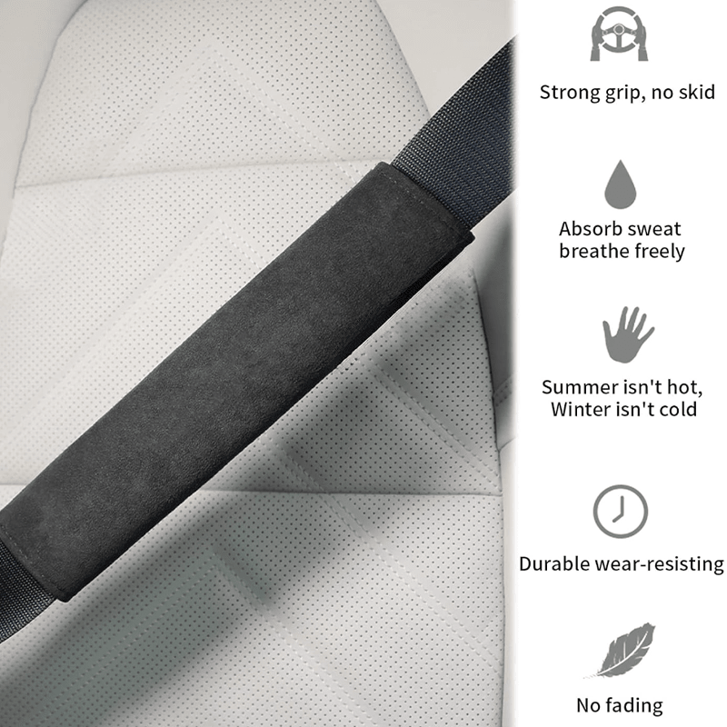 Alcantara Removable Seat Belt Cover for Model 3/Y/S/X/Cybertruck - T-Launch