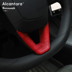 Alcantara Steering Wheel U-shaped Cover Sticker For 2024+ Model 3 Highland - T-Launch