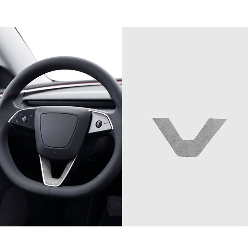 Alcantara Steering Wheel U-shaped Cover Sticker for Tesla Model Y Juniper 2025+ - T-Launch