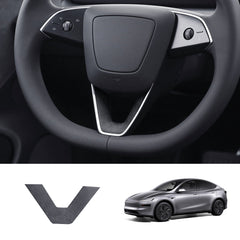 Alcantara Steering Wheel U-shaped Cover Sticker for Tesla Model Y Juniper 2025+ - T-Launch
