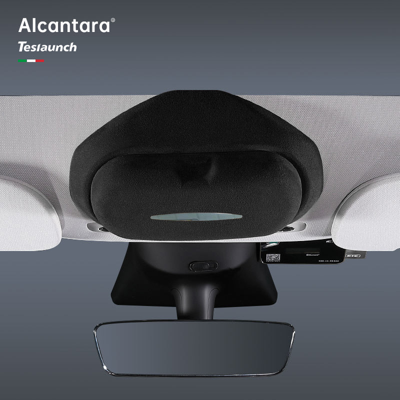 Alcantara Sunglasses Storage Box for Tesla Model 3/Y （not fit for 2024+ Model 3 Highland） - T-Launch