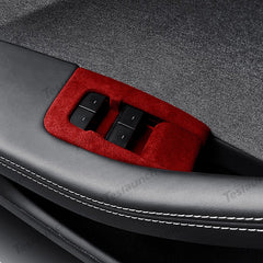 Alcantara Window Switch Button Cover Sticker 6 PCS For 2024+ Model 3 Highland - T-Launch