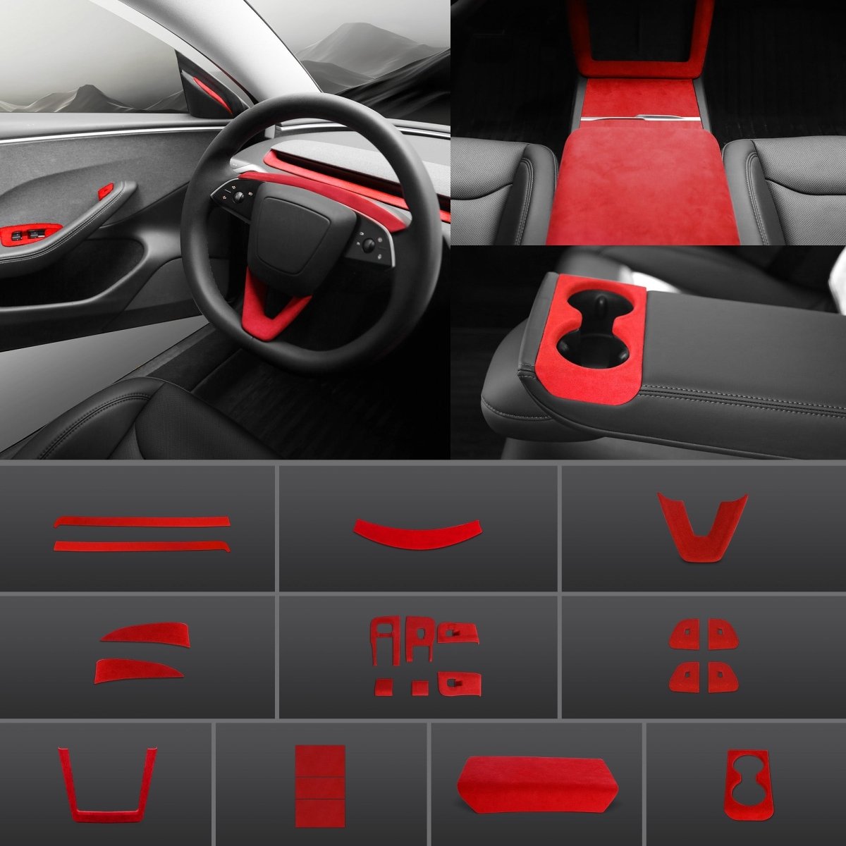 Alcantara Wrap Kit for Tesla 2024+ Model 3 Highland Interior Accessories - T-Launch