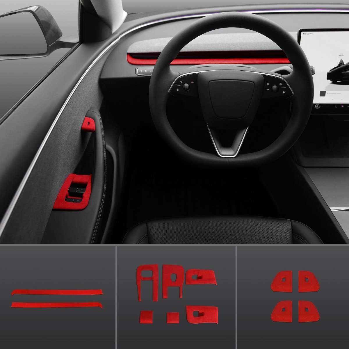 Alcantara Wrap Kit for Tesla 2024+ Model 3 Highland Interior Accessories - T-Launch