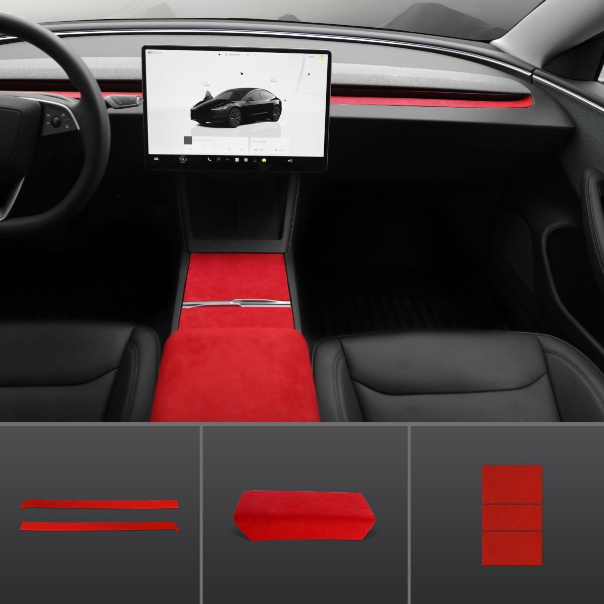 Alcantara Wrap Kit for Tesla 2024+ Model 3 Highland Interior Accessories - T-Launch