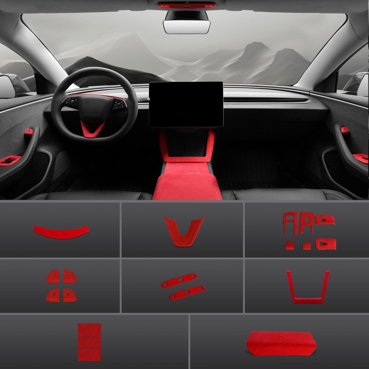 Alcantara Wrap Kit for Tesla 2024+ Model 3 Highland Interior Accessories - T-Launch