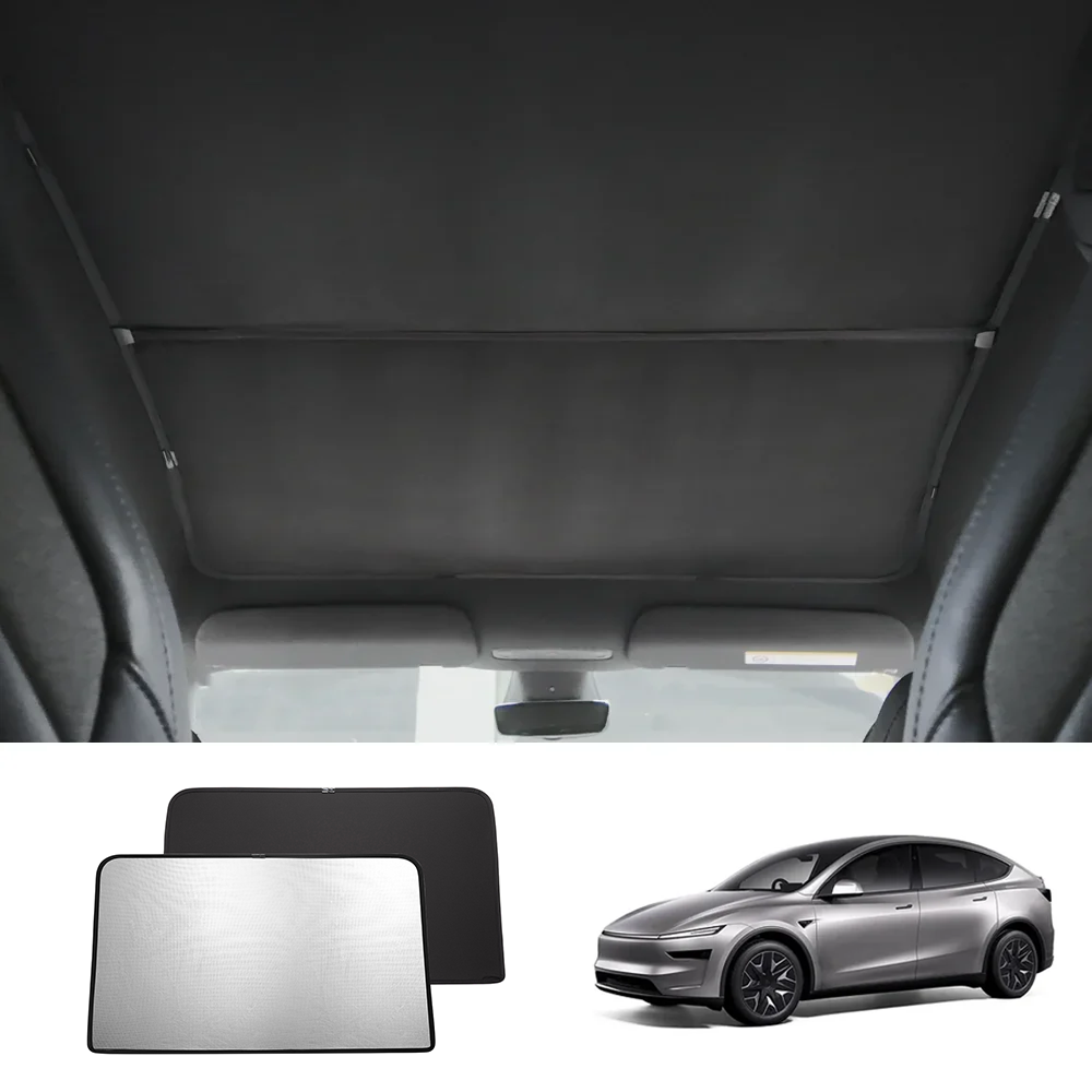 Alcantara Nano Ice Crystal Glass Roof Sunshade for Tesla Model YL 6-Seater 2026+