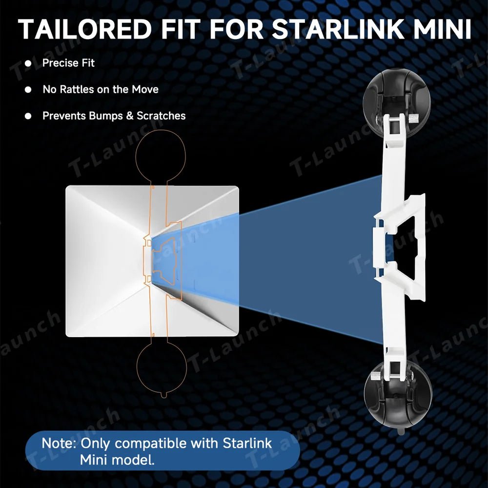 All-in-One Car Window Suction Mount Kit for Starlink Mini - T-Launch