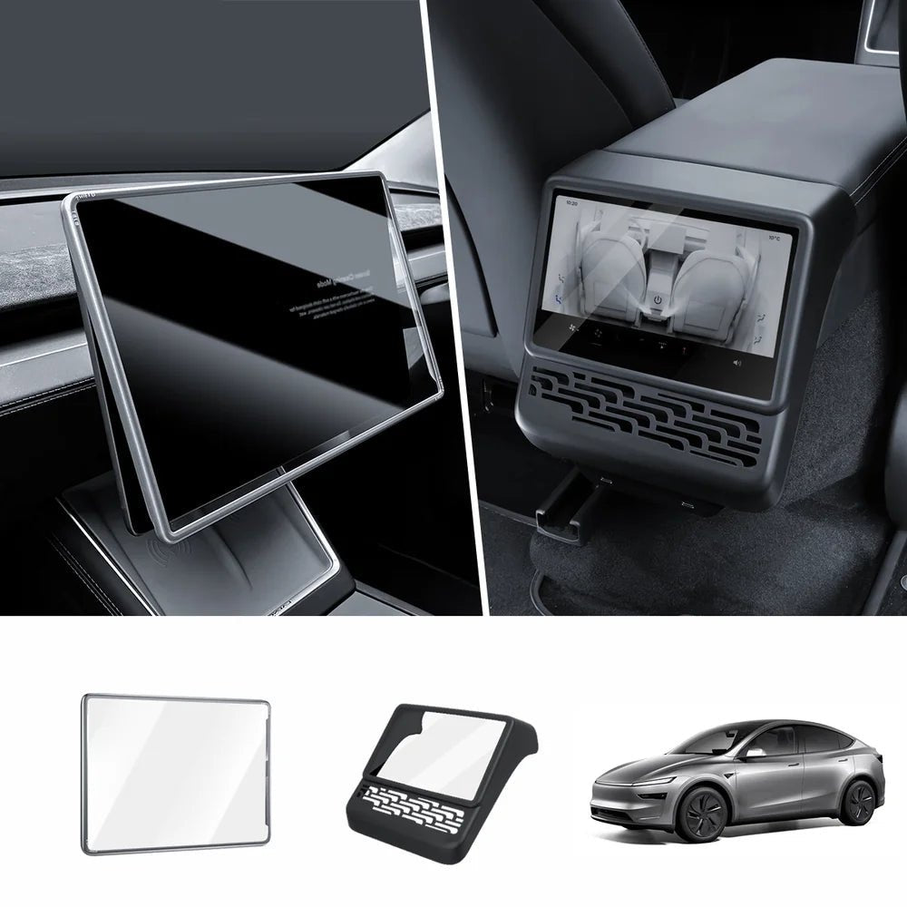 All-in-One Central Screen Tempered Glass & Frame Cover for Tesla Model Y Juniper 2025+ - T-Launch