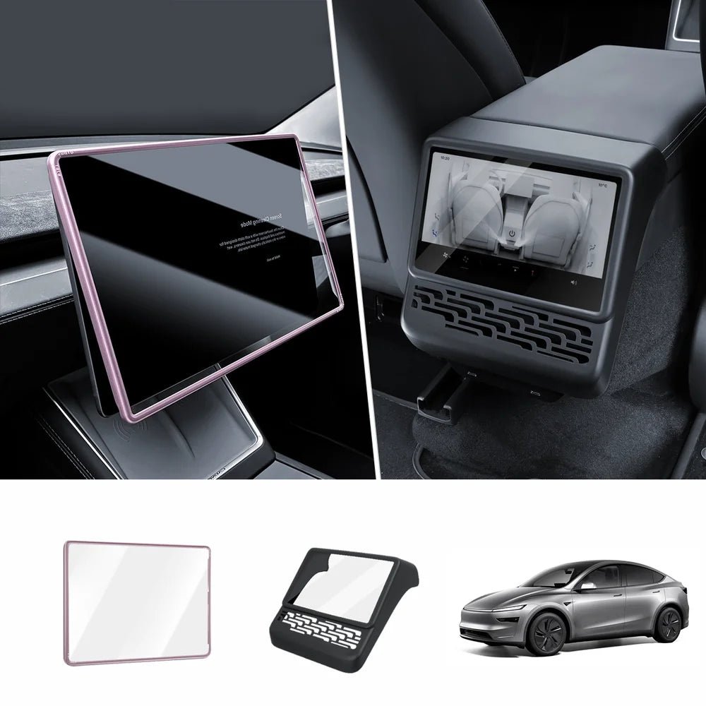 All-in-One Central Screen Tempered Glass & Frame Cover for Tesla Model Y Juniper 2025+ - T-Launch