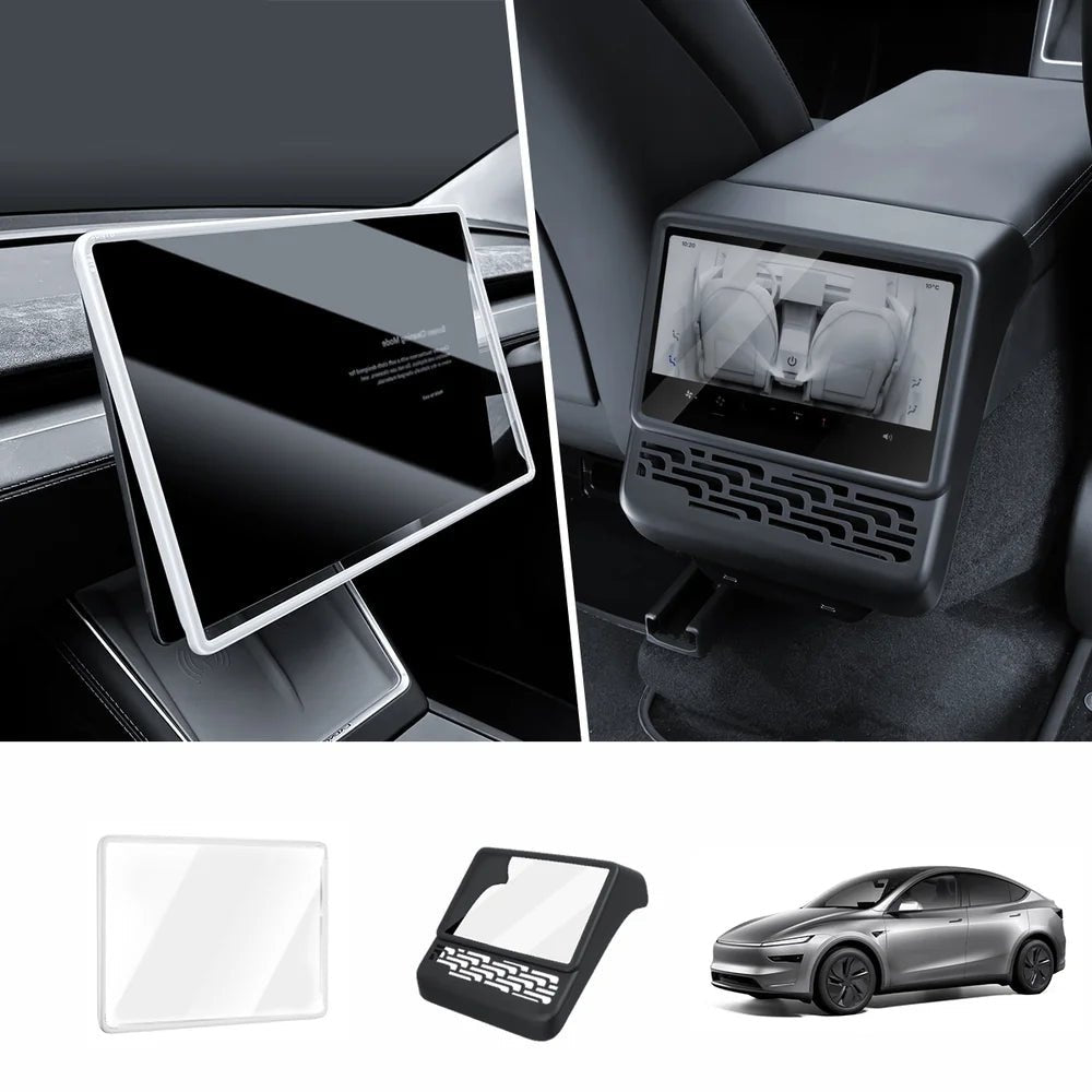 All-in-One Central Screen Tempered Glass & Frame Cover for Tesla Model Y Juniper 2025+ - T-Launch