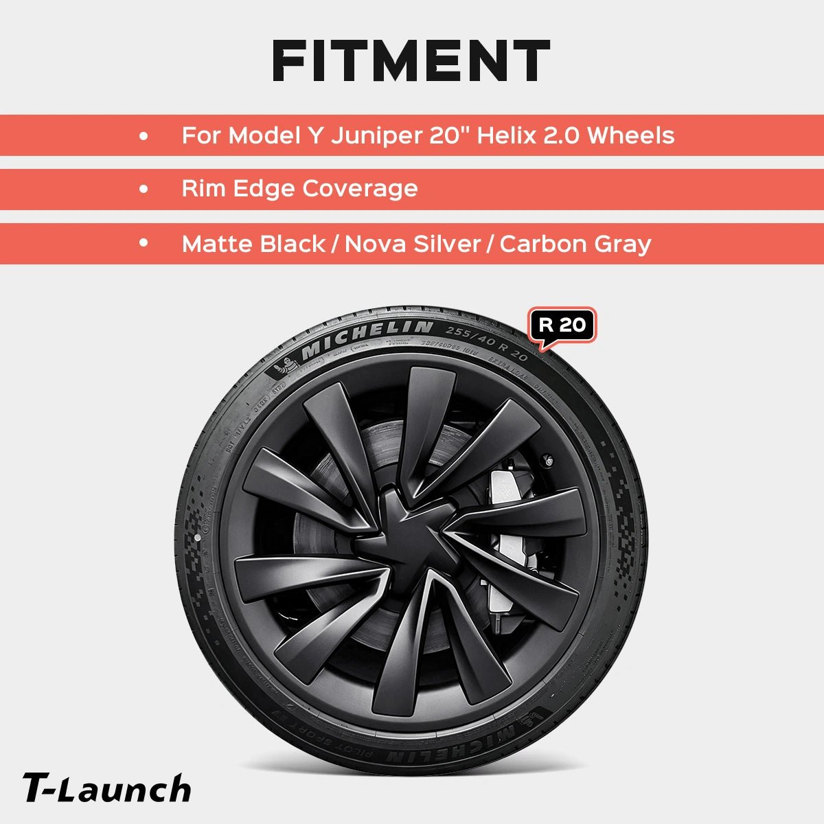 All-in-one Rim Protector for Tesla Model Y Juniper 20’’ Helix 2.0 Wheels - T-Launch