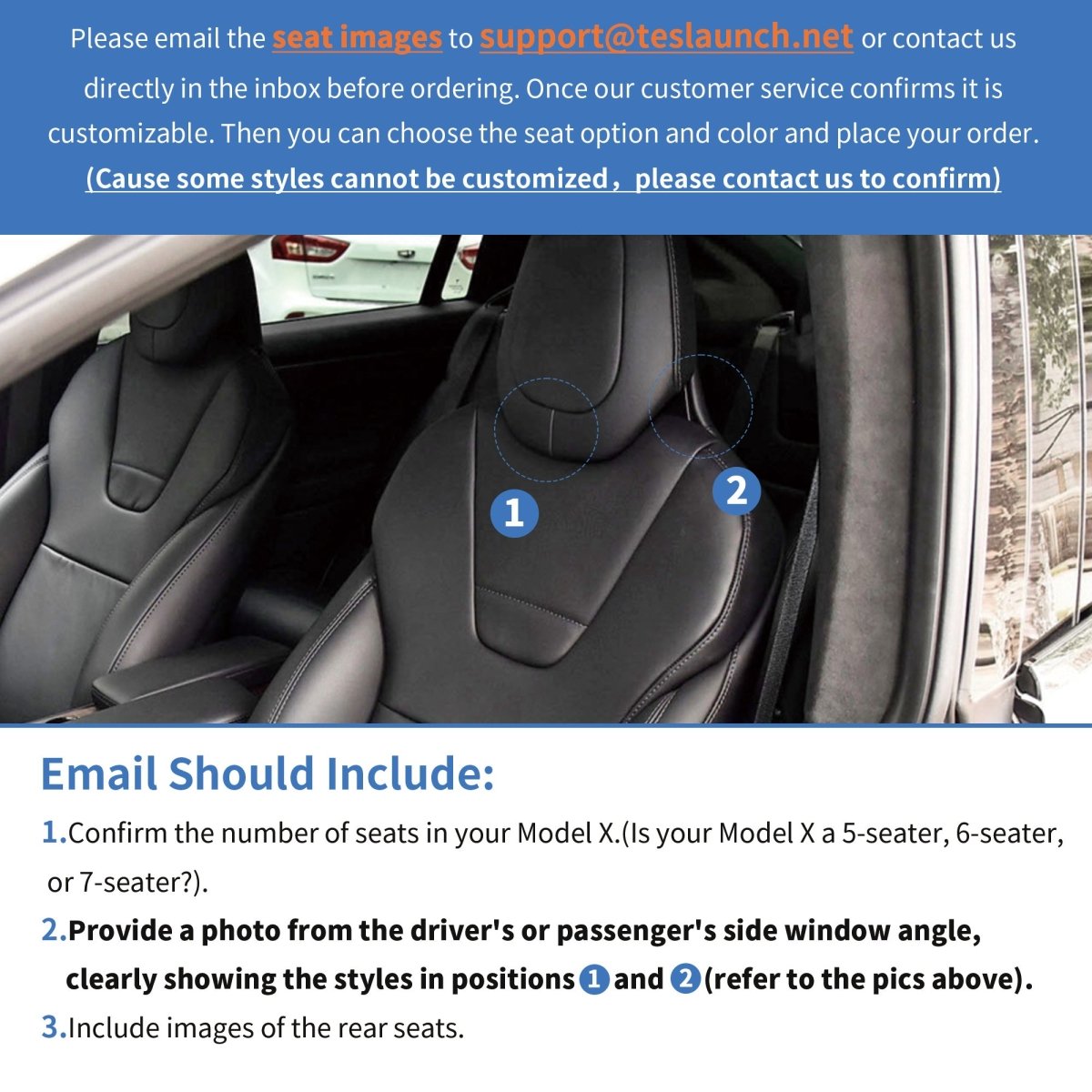 All-Inclusive 2015-2021 Model X Seat Cover for Tesla - T-Launch