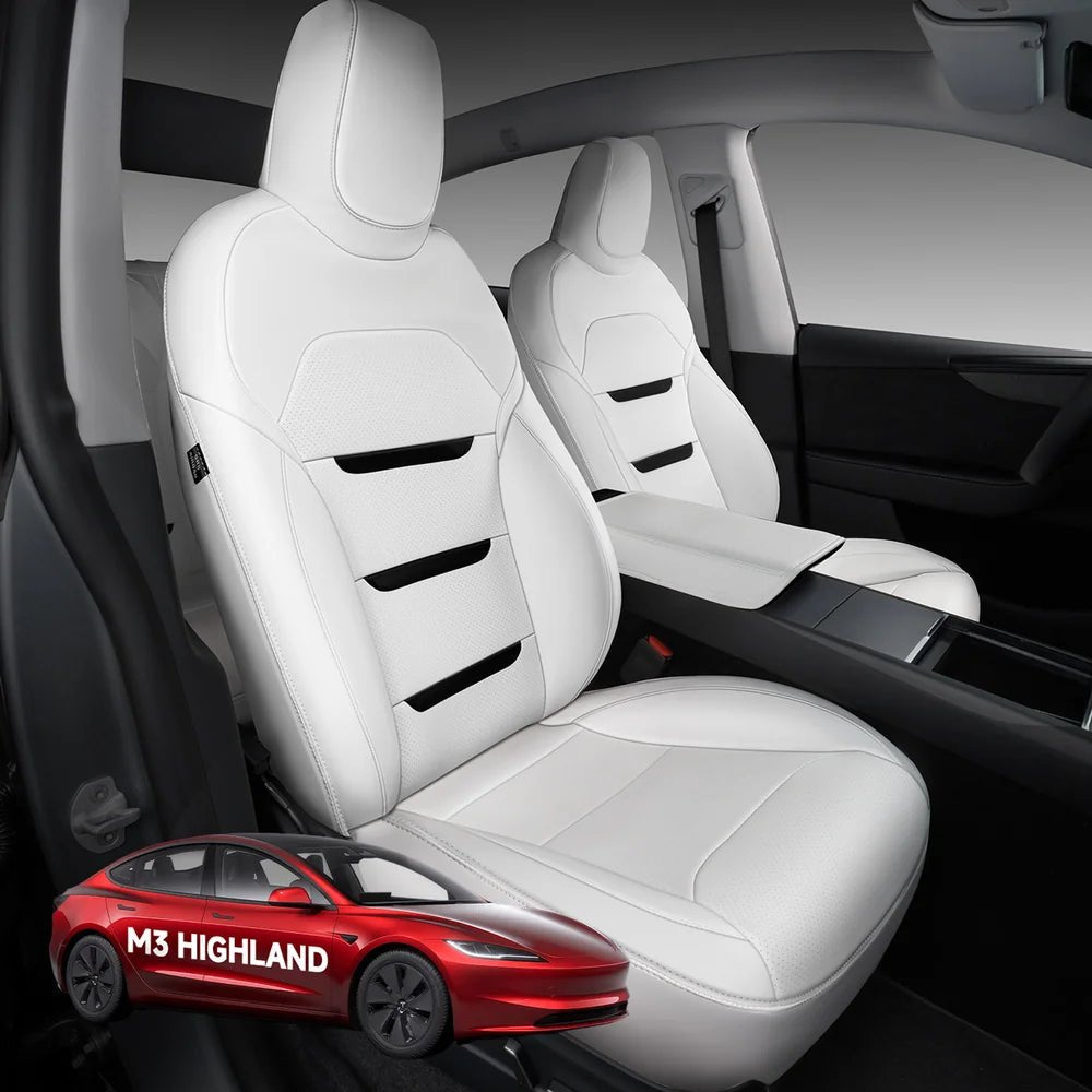 All-Inclusive 2024+ Tesla Model 3 Highland Seat Cover (3-Lined Insignia New Style) - T-Launch