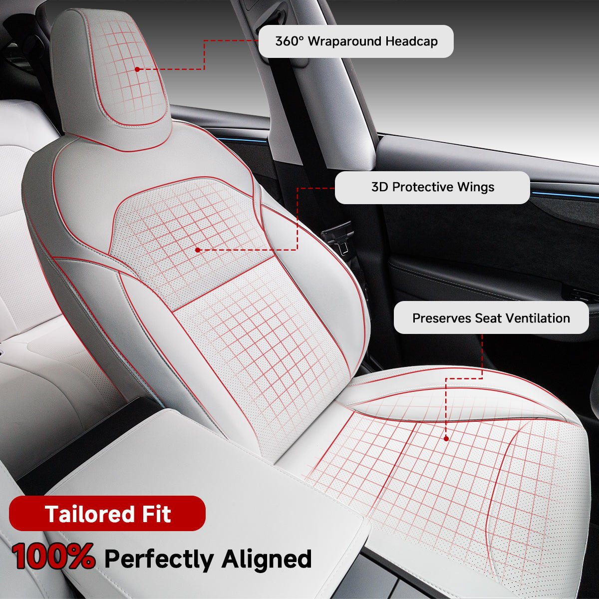 All-Inclusive Seat Cover for New Tesla Model Y Juniper Premium 2025+ (With Launch Series Embroidery Logo) - T-Launch