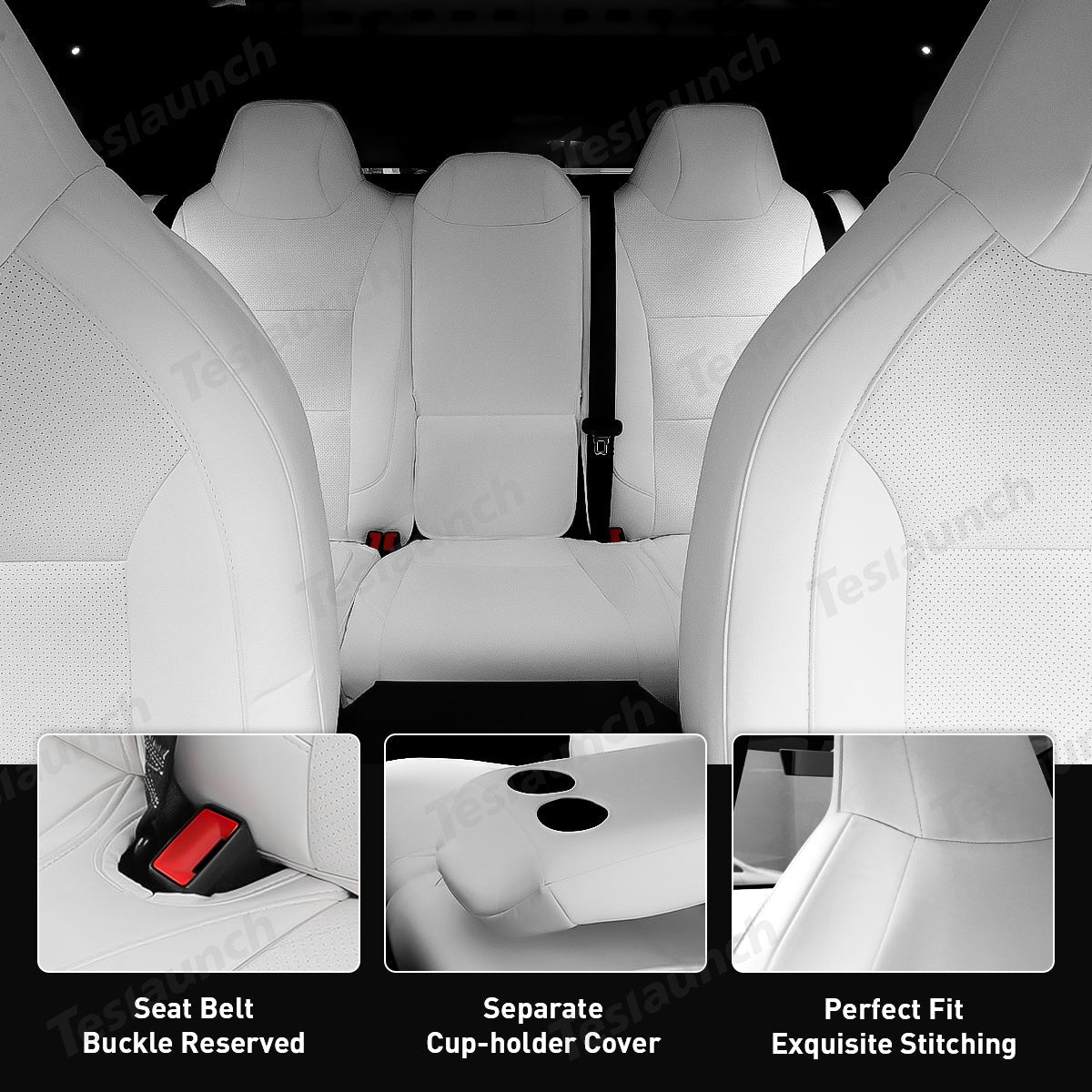 All-Inclusive Seat Cover for Tesla Cybertruck 2024+ (With Embroidery Logo) - T-Launch