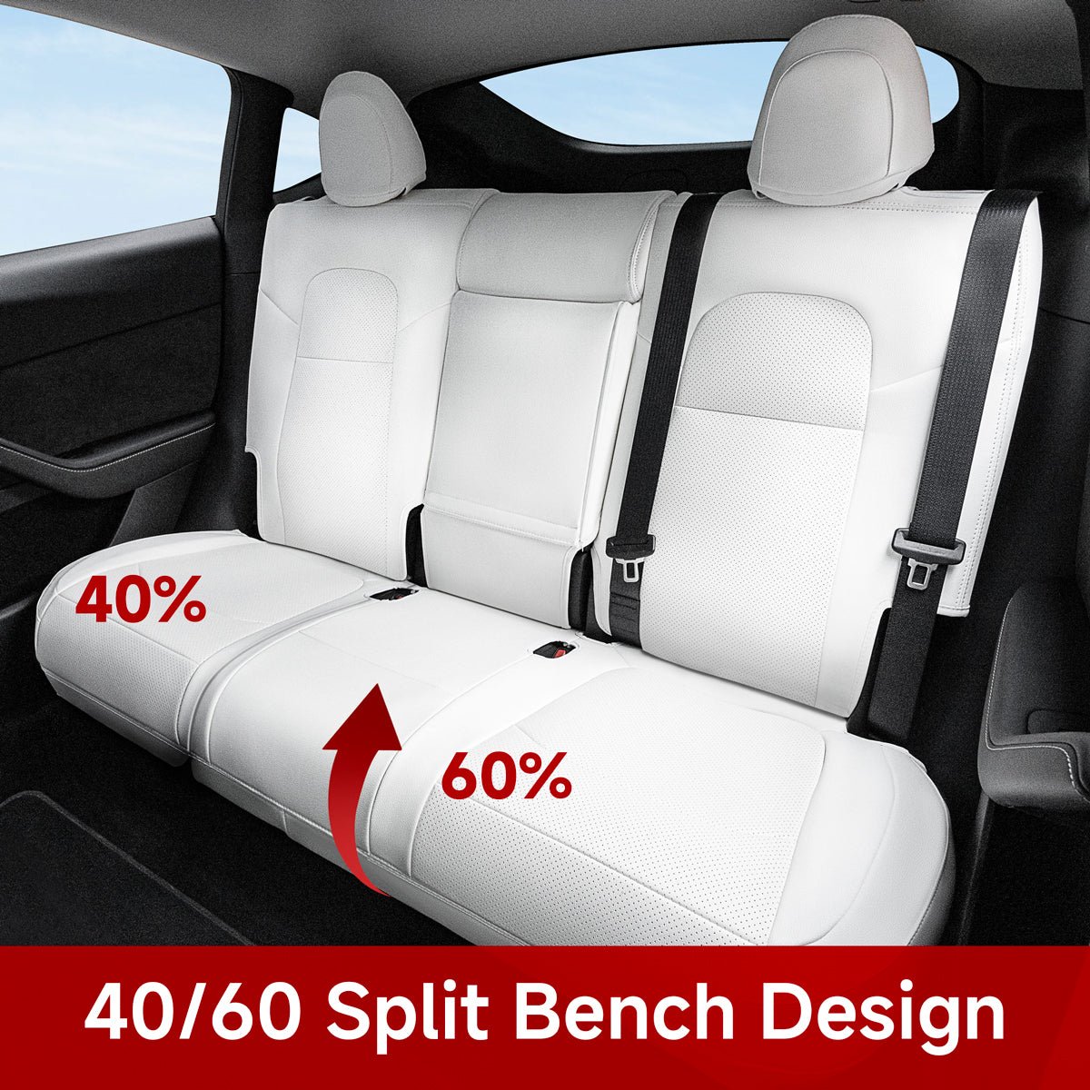 All-Inclusive Tesla Model Y 7 Seater Seat Cover (2nd-Row 40/60 Split Bench Design) - T-Launch