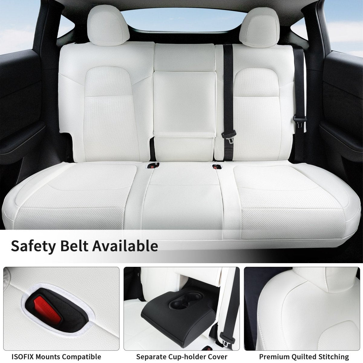 All-Inclusive Tesla Model Y 7 Seater Seat Cover (2nd-Row 40/60 Split Bench Design) - T-Launch