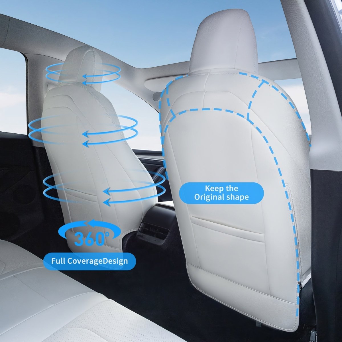 All-Inclusive Tesla Model Y 7 Seater Seat Cover (2nd-Row 40/60 Split Bench Design) - T-Launch