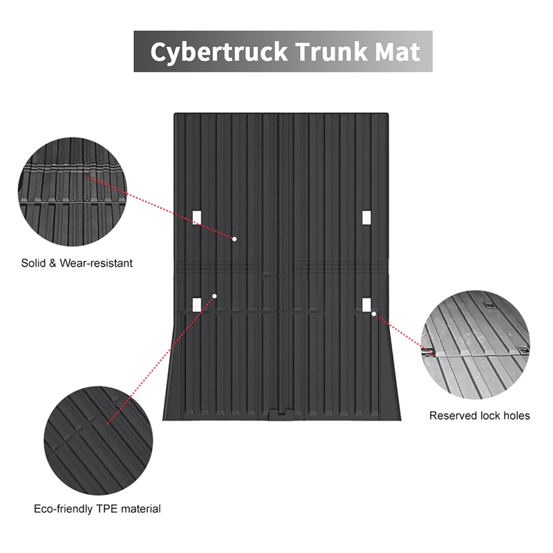 All Weather TPE Floor Mats Cargo Liners Set for Tesla Cybertruck - T-Launch