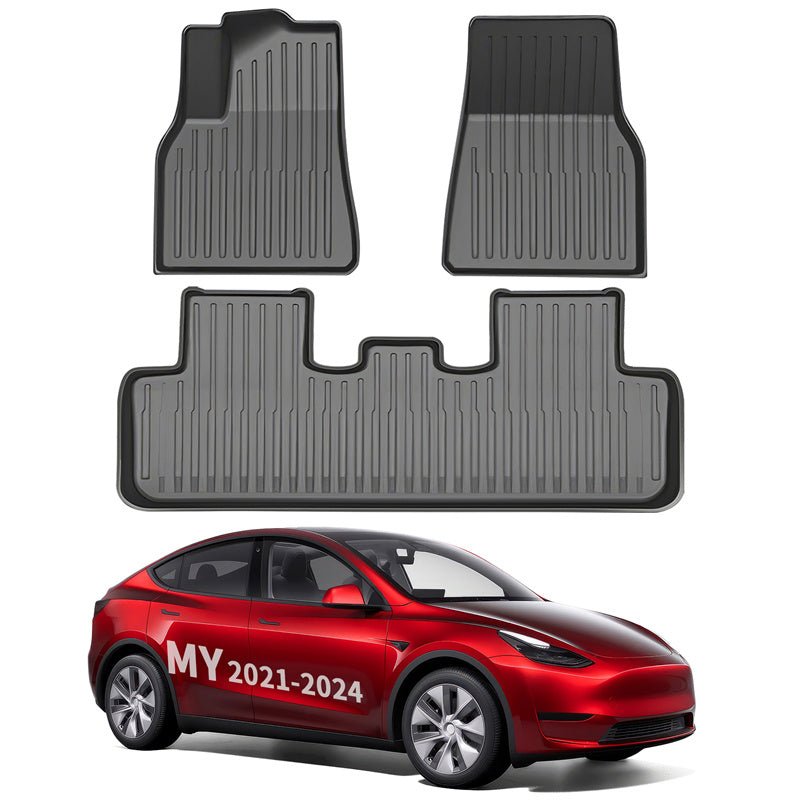 All Weather TPE Interior Floor Mats Cargo Liners Set for Tesla 2021-2024 Model Y - T-Launch