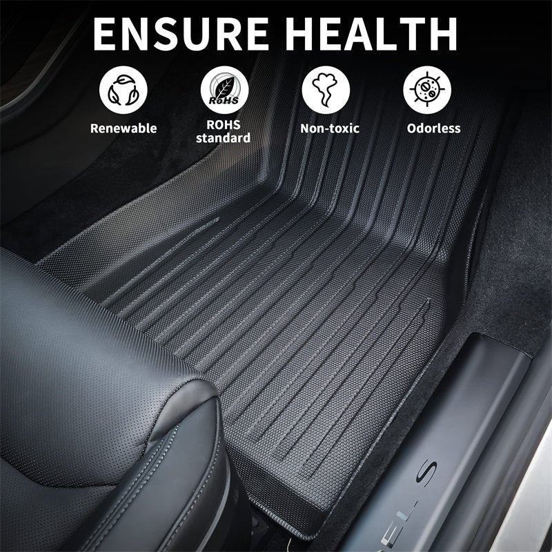 All Weather TPE Interior Floor Mats Cargo Liners Set for Tesla 2022+ Model S - T-Launch