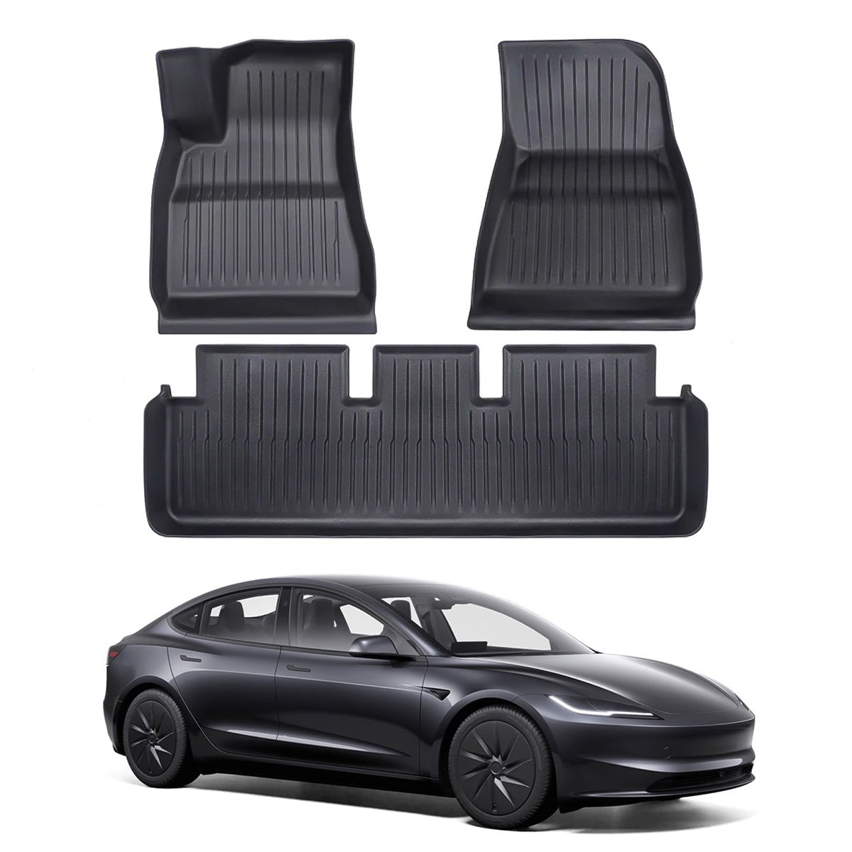 All Weather TPE Interior Floor Mats Cargo Liners Set for Tesla Model 3 Highland Standard 2025+ - T-Launch