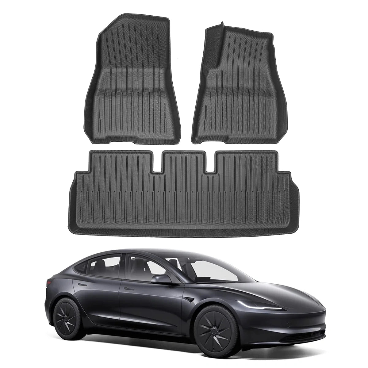 All Weather TPE Interior Floor Mats Cargo Liners Set for Tesla Model 3 Highland Standard 2025+ - T-Launch