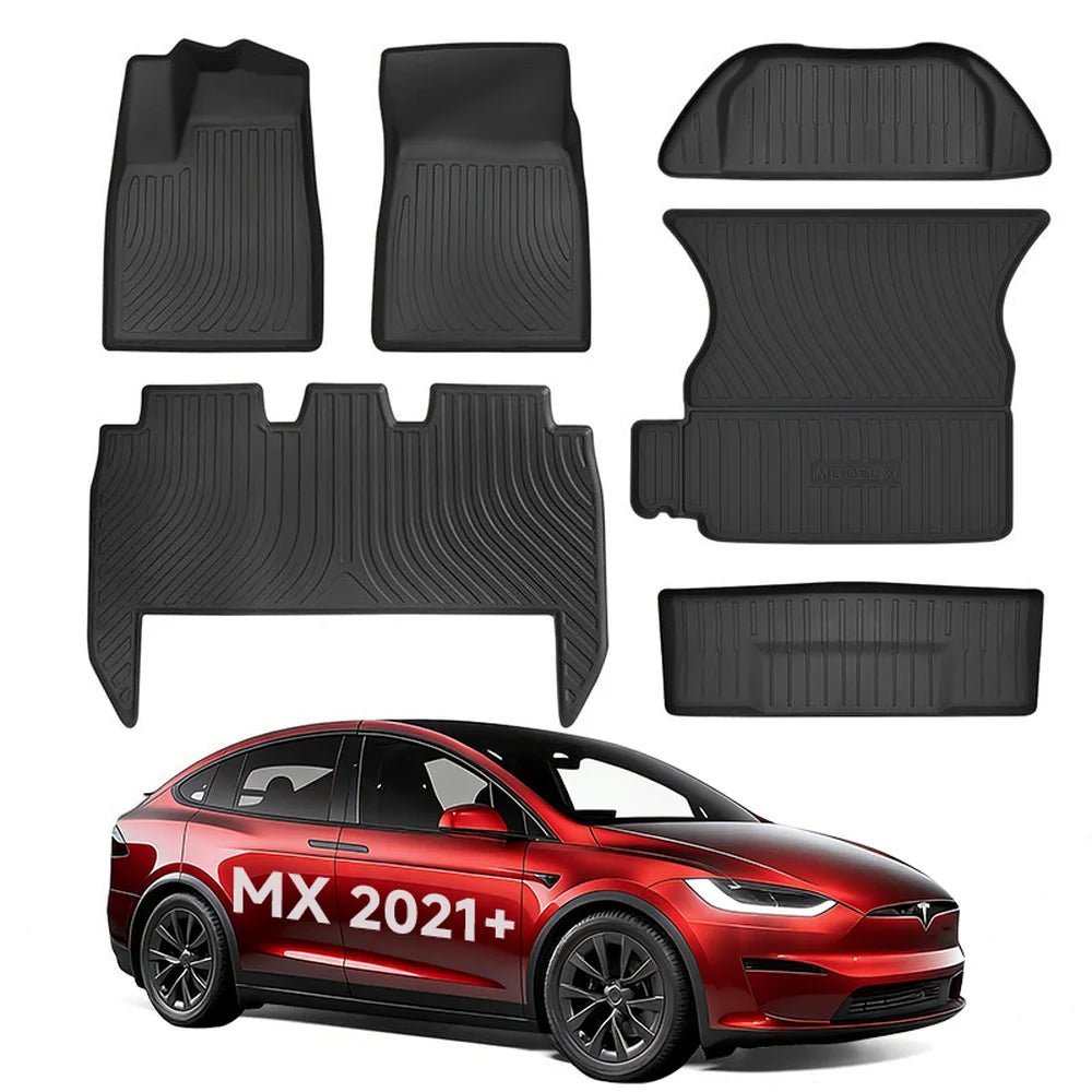 All Weather TPE Interior Floor Mats Cargo Liners Set for Tesla Model X 2021+ - T-Launch