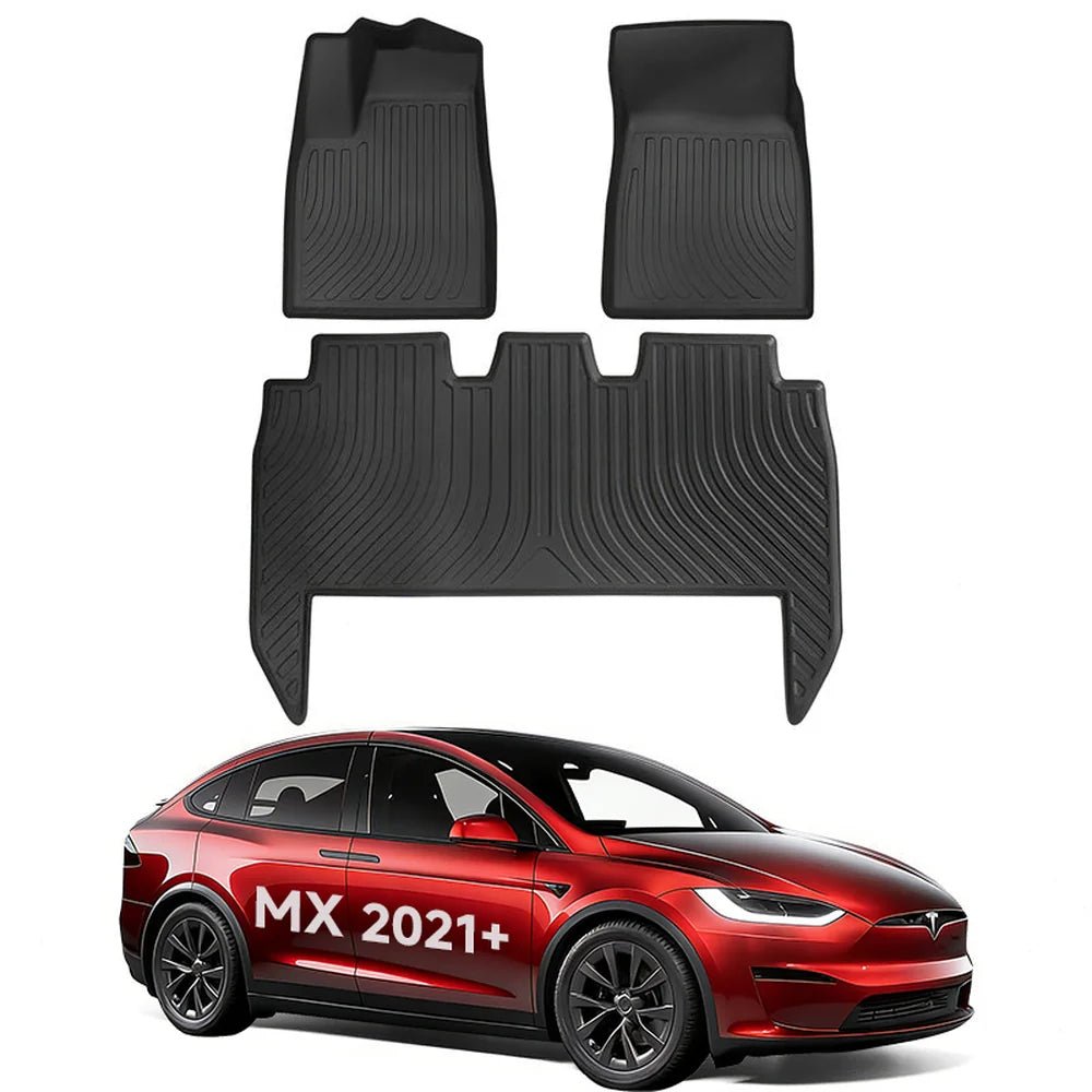 All Weather TPE Interior Floor Mats Cargo Liners Set for Tesla Model X 2021+ - T-Launch