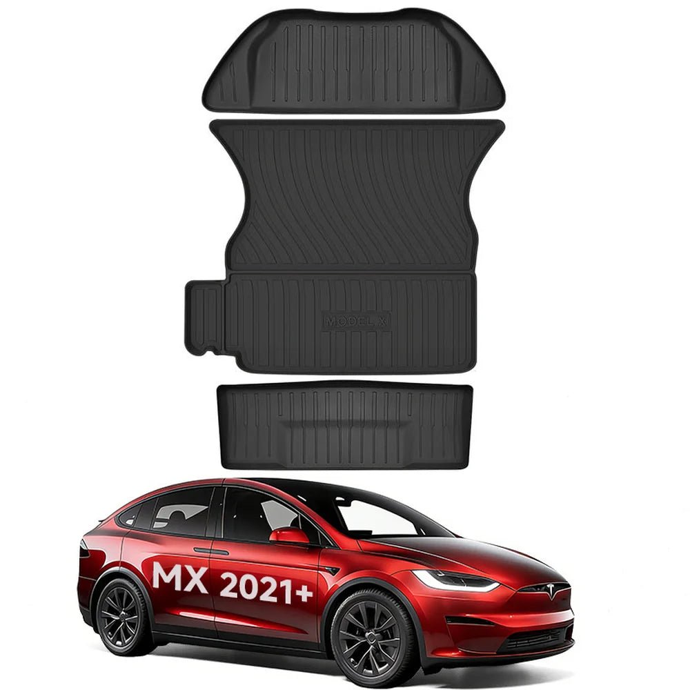 All Weather TPE Interior Floor Mats Cargo Liners Set for Tesla Model X 2021+ - T-Launch
