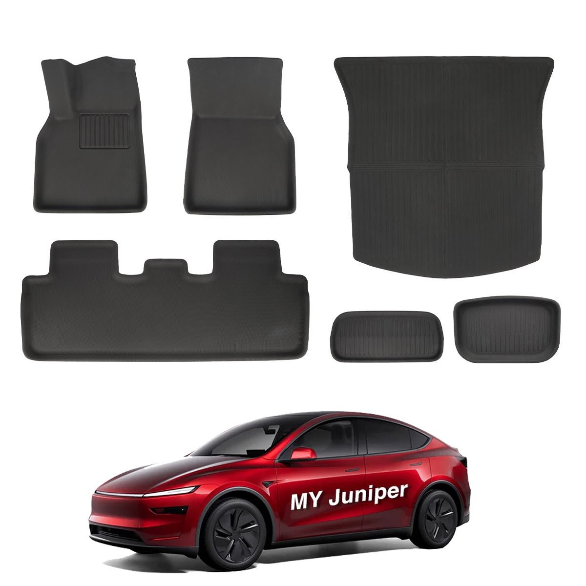 All Weather XPE Interior Floor Mats Cargo Liners Set for Tesla 2025+ Model Y Juniper - T-Launch