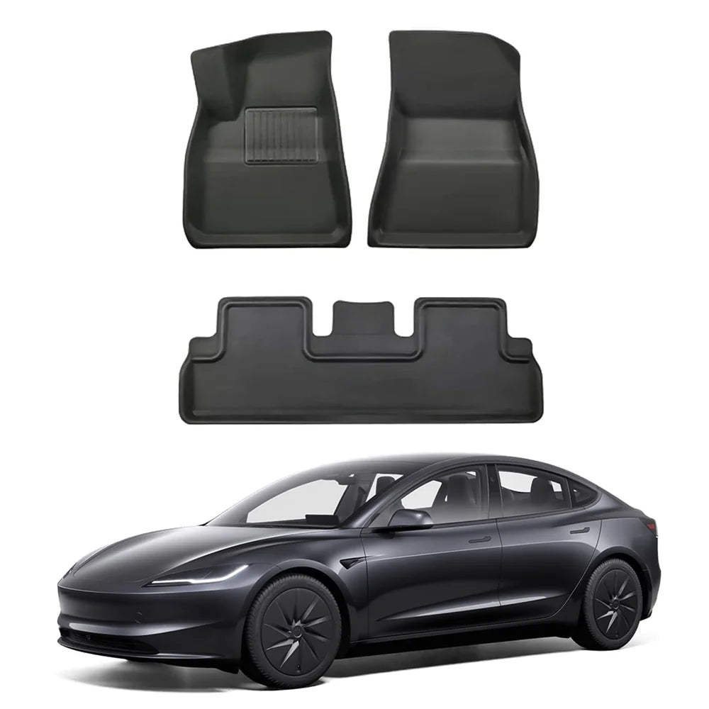 All Weather XPE Interior Floor Mats Cargo Liners Set for Tesla Model 3 Highland Standard 2025+ - T-Launch