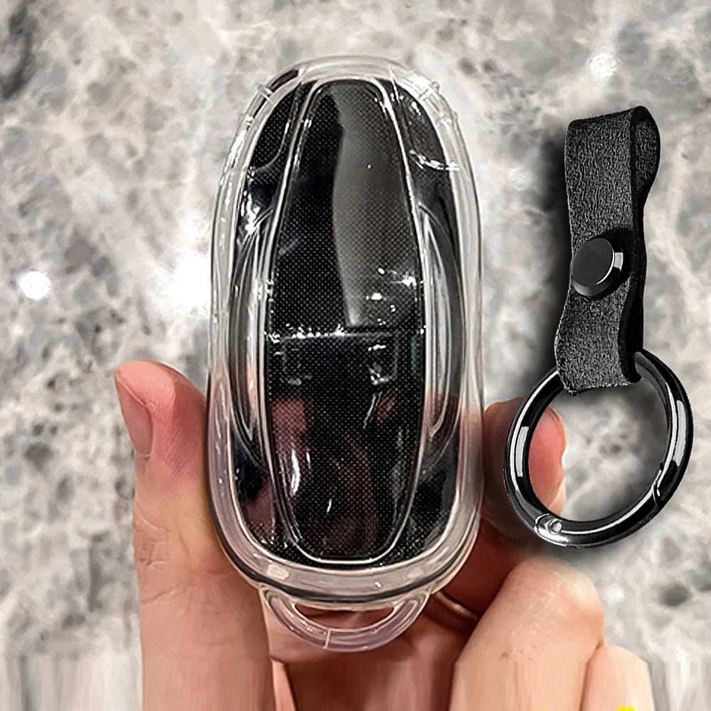 Alloy and Leather Key Fob Cover for Tesla Model 3/Y/S/X - T-Launch