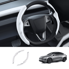 Anti-Slip Suede Steering Wheel Cover for Tesla Model Y Juniper 2025+ - T-Launch