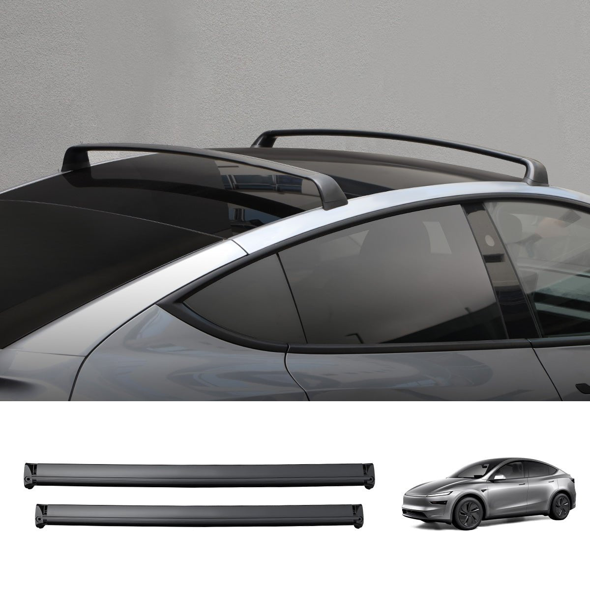 Anti-Theft Aluminum Roof Rack Cargo Cross Bars for Tesla Model Y Juniper 2025+ (Set of 2) - T-Launch