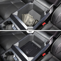 Anti-Theft Center Console Safe Lockbox for Tesla Cybertruck - T-Launch