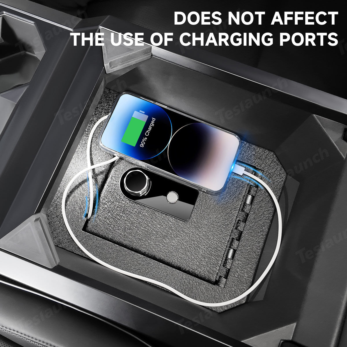 Anti-Theft Center Console Safe Lockbox for Tesla Cybertruck - T-Launch