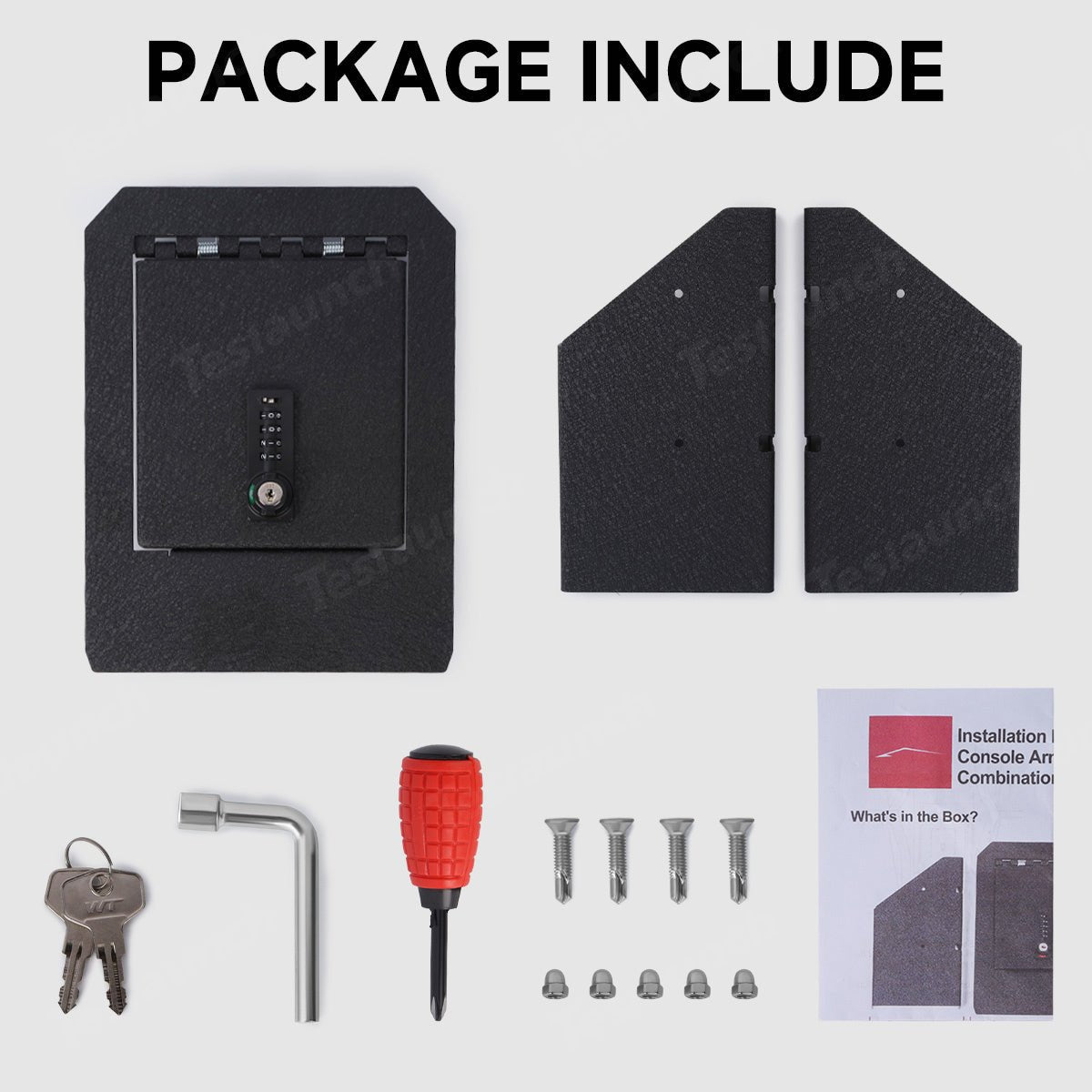Anti-Theft Center Console Safe Lockbox for Tesla Cybertruck - T-Launch