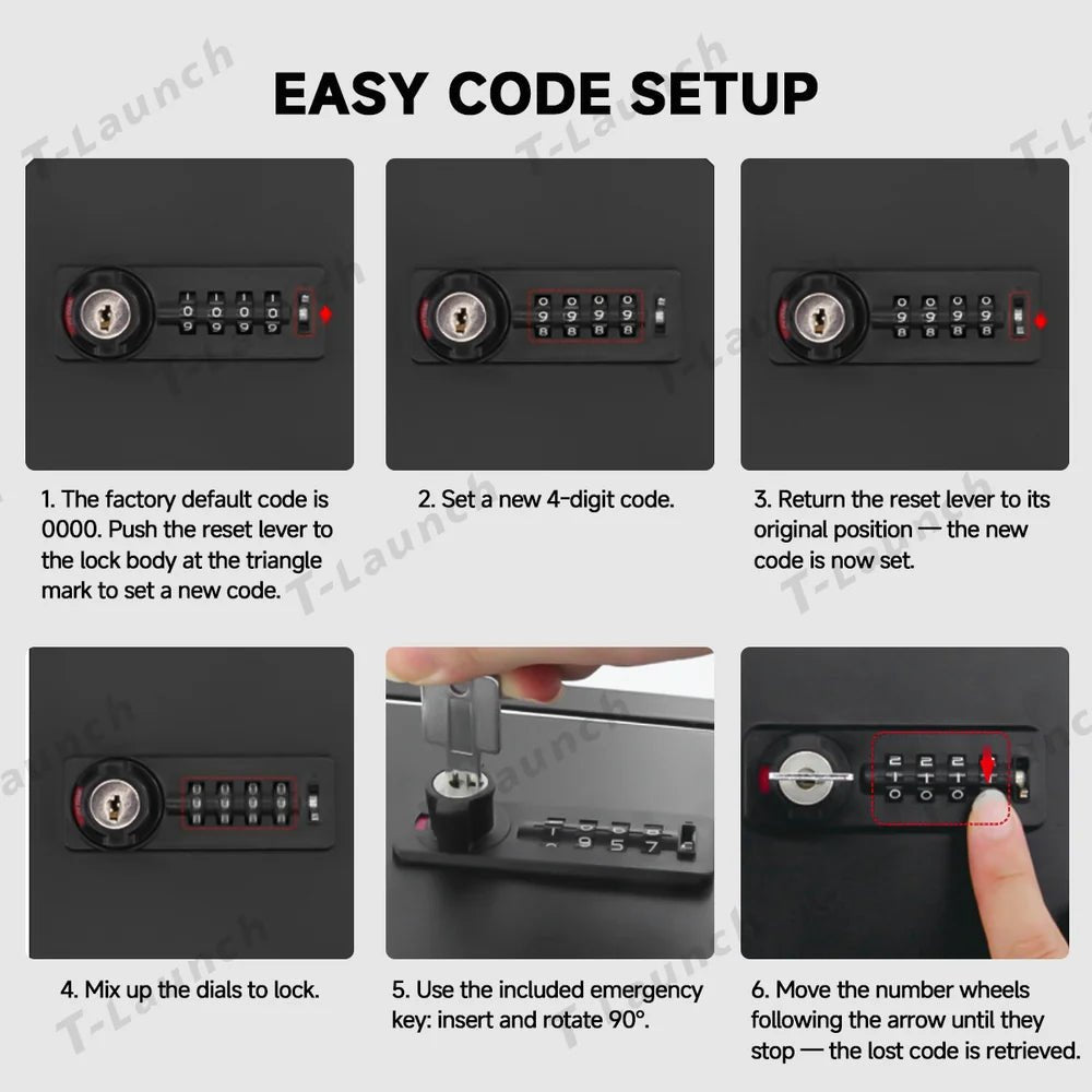 Anti-Theft Center Console Safe LockBox for Tesla Model Y Juniper 2025+ / Model 3 Highland 2024+ - T-Launch