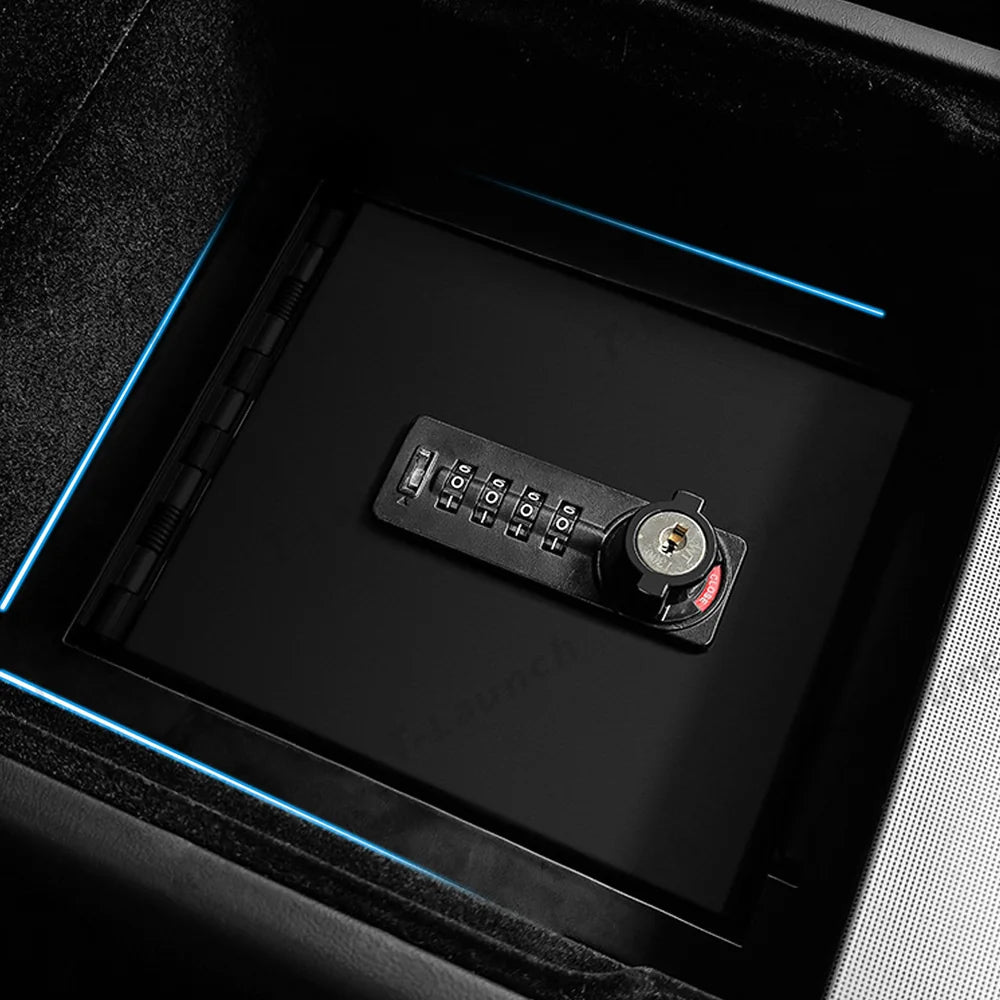 Anti-Theft Center Console Safe LockBox for Tesla Model Y Juniper 2025+ / Model 3 Highland 2024+ - T-Launch