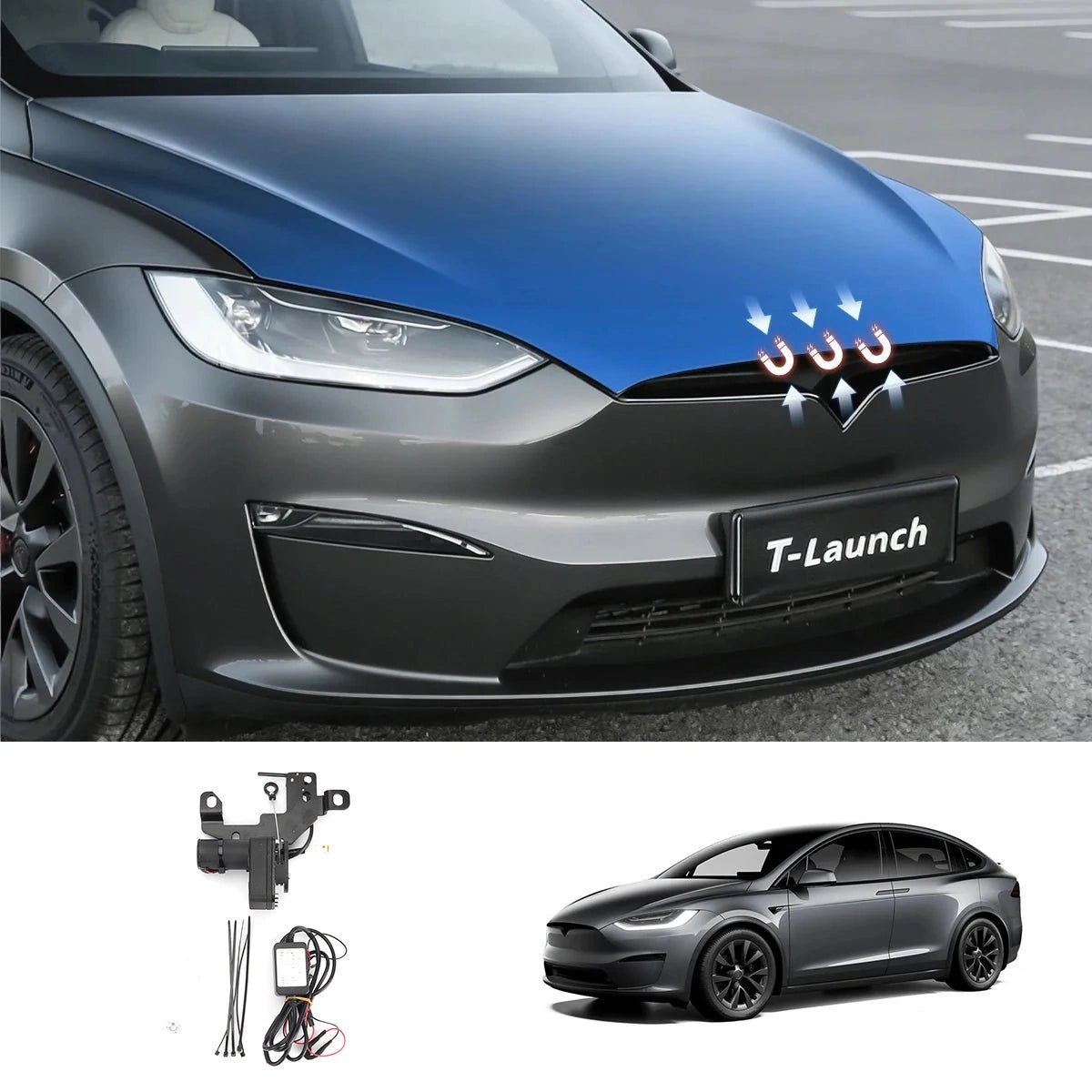 Automatic Soft-Close Electric Suction Frunk Lock Kit for Tesla Model 3 / Y / S / X (2019+) - T-Launch