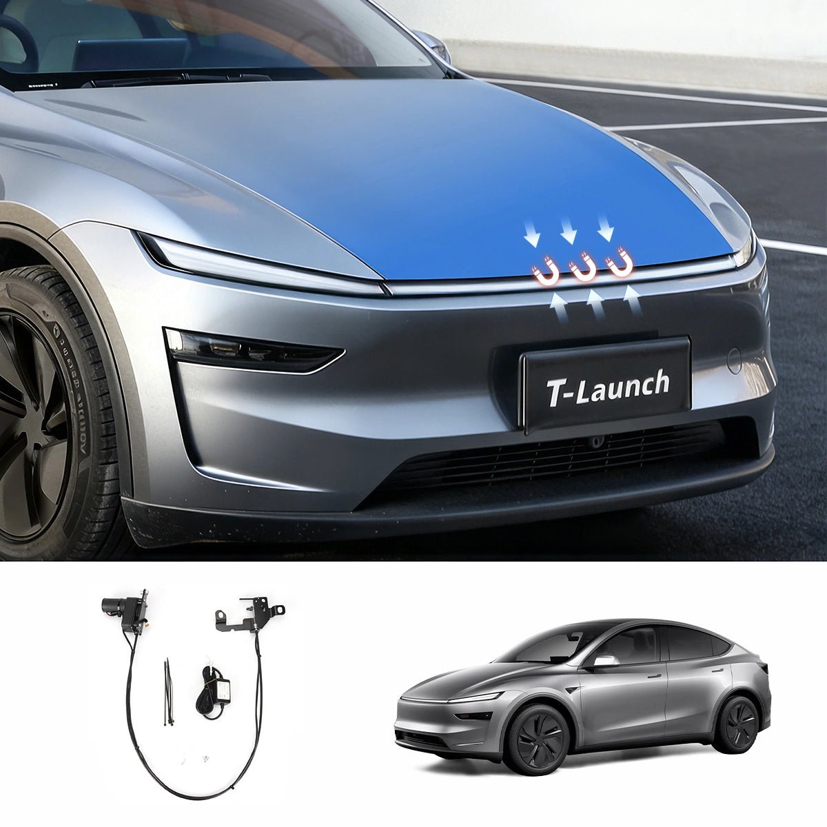 Automatic Soft-Close Electric Suction Frunk Lock Kit for Tesla Model 3 / Y / S / X (2019+) - T-Launch