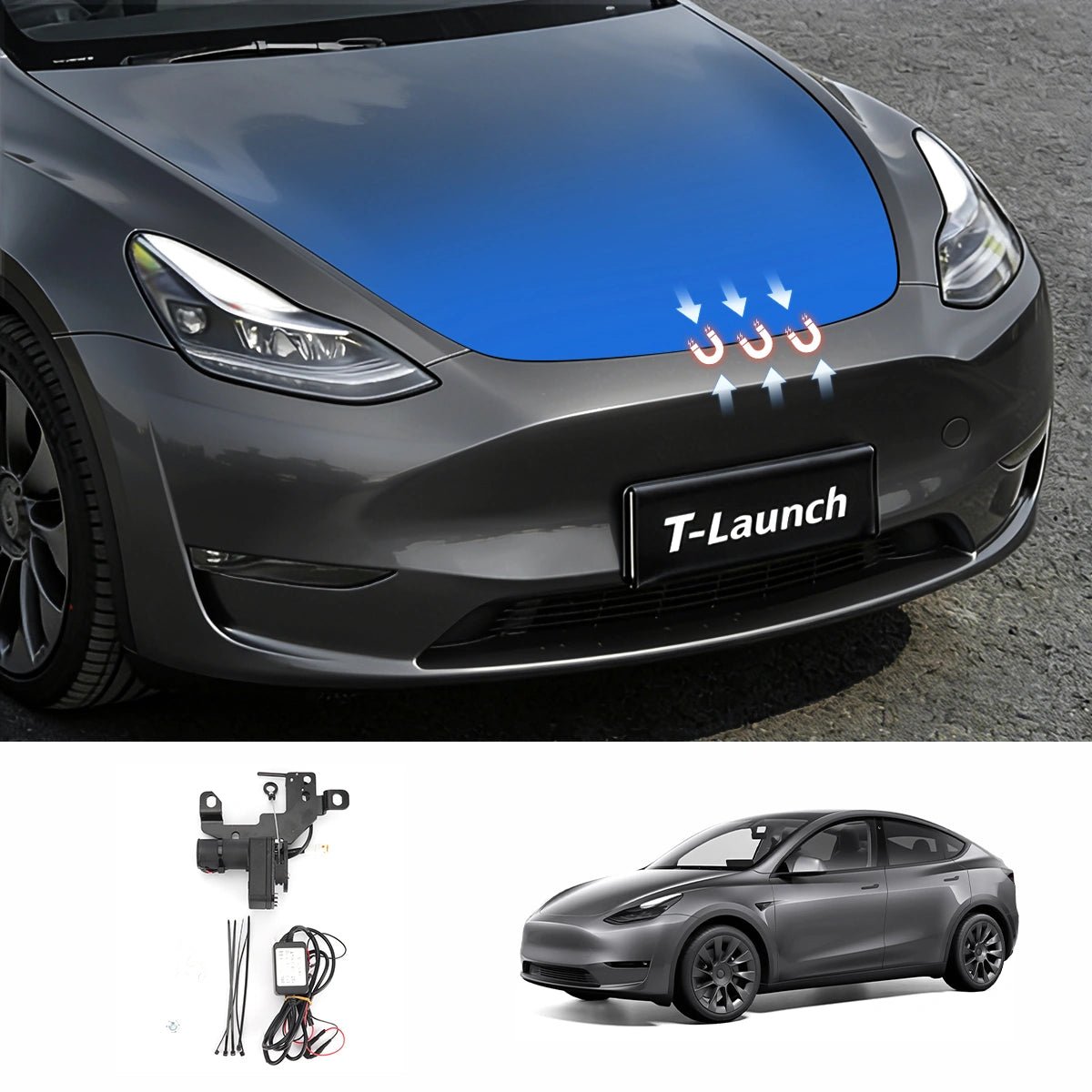 Automatic Soft-Close Electric Suction Frunk Lock Kit for Tesla Model 3 / Y / S / X (2019+) - T-Launch
