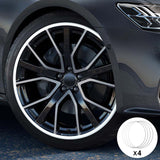 Weißer Felgenschutz aus Aluminiumlegierung – passend für alle Autos (4 Stück).