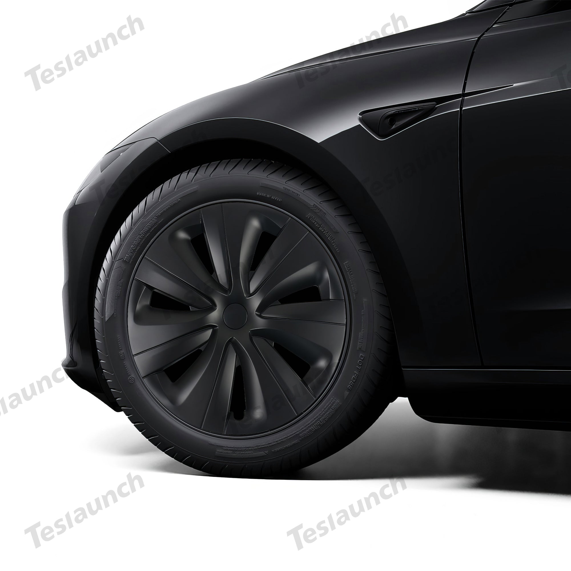 Tesla 2024 Model 3 kryty kol vysočinných kol pro 18 palcové kryty kol  fotonů - Matná černá Model Styl kola s tempest