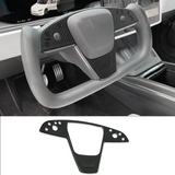 [Fibra de carbono real] yugo volante cubierta panel de placa para modelo S/X (2021-2024)