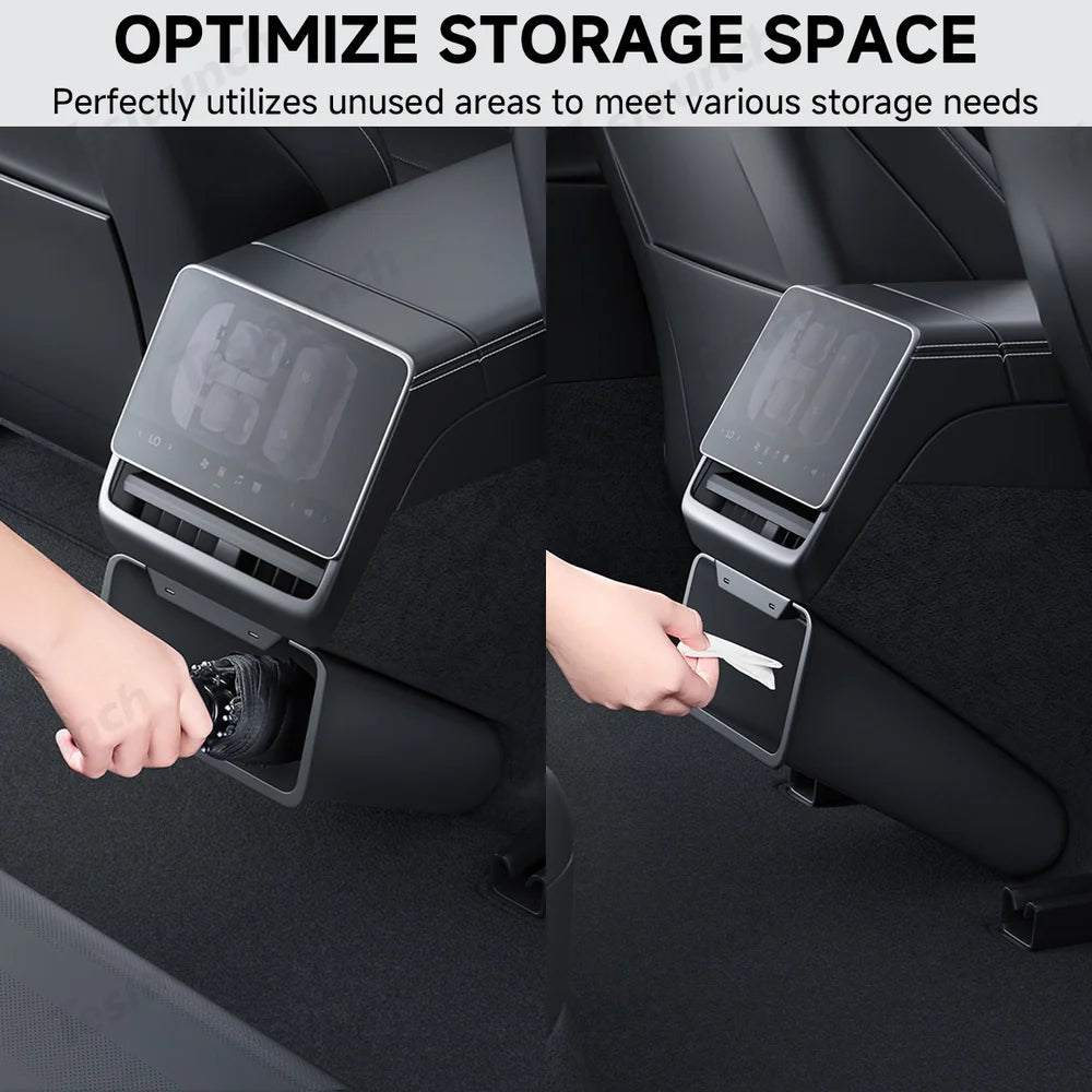 Backseat Magnetic Trash Can & Storage Box for Tesla Model Y Juniper 2025+ - T-Launch