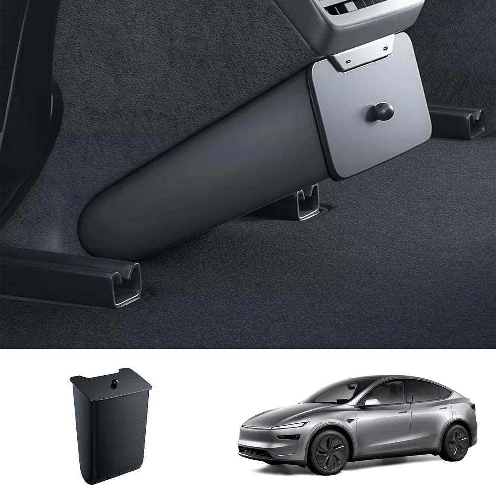 Backseat Magnetic Trash Can & Storage Box for Tesla Model Y Juniper 2025+ - T-Launch