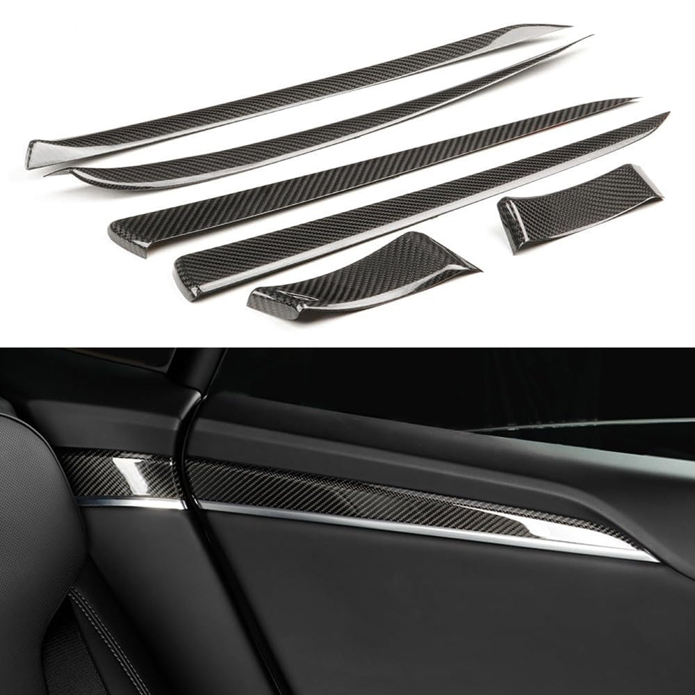 [Real Carbon Fiber] 내부 도어 트림 커버 Tesla Model S 2022+